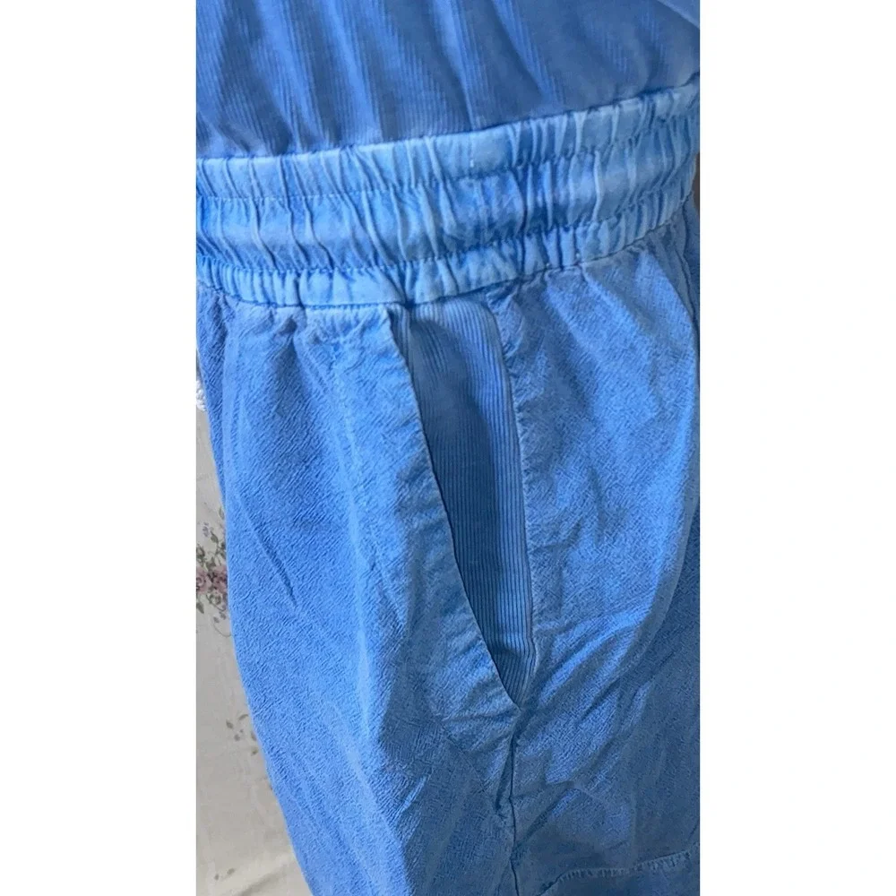 Free People Beach Strapless Akoi Romper Size Small Light Blue Color